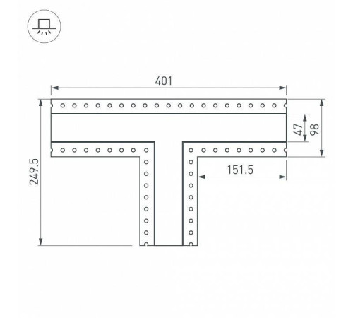 Соединитель угловой T-образный накладной Arlight S-LUX 030107