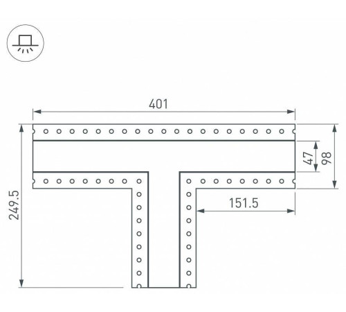 Соединитель угловой T-образный накладной Arlight S-LUX 030107