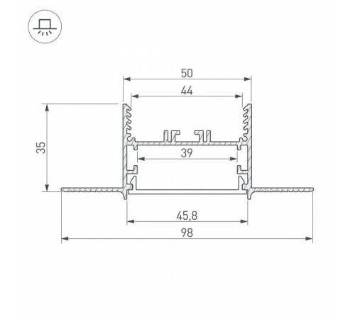 Соединитель угловой T-образный накладной Arlight S-LUX 030107