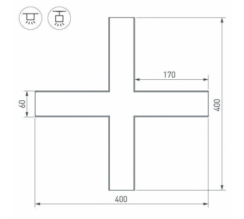 Соединитель угловой X-образный накладной Arlight S-LUX 030143