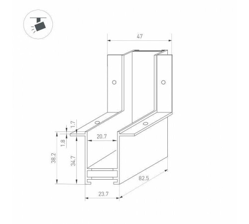 Соединитель угловой L-образный для треков встраиваемых Arlight MAG-25 034230