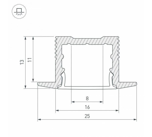 Профиль встраиваемый Arlight SL-SLIM 037114