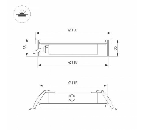 Встраиваемый в дорогу светильник Arlight ART-GROUND-SLIM 038165