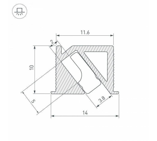 Профиль накладной угловой внутренний Arlight SL-BEVEL 038200