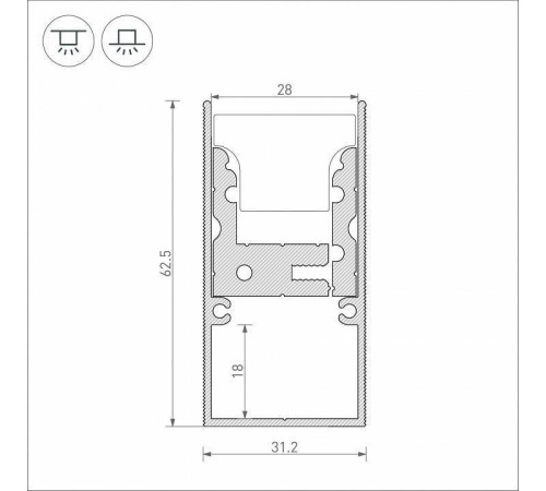 Профиль-держатель накладной Arlight FLOOR 39471