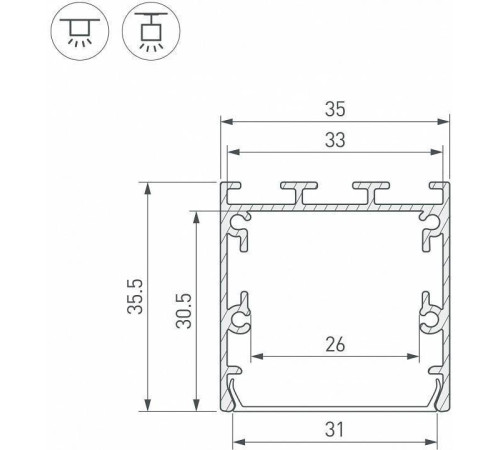 Профиль накладной Arlight SL-LINE 041832