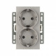 Розетка двойная с заземлением, без рамки Arlight SCT 043766