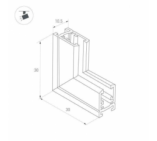 Соединитель угловой внутренний для треков накладных Arlight MAG-MICROCOSM 044529