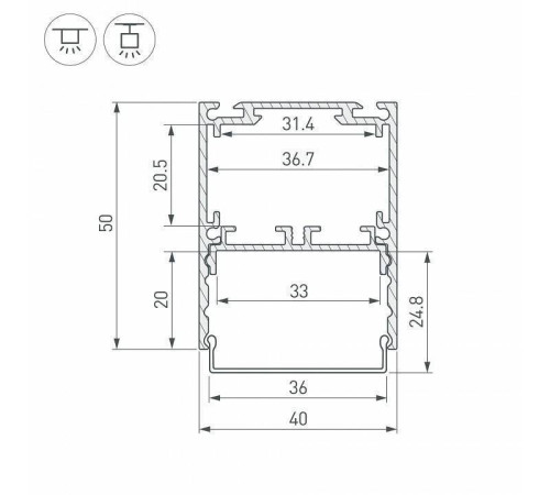 Профиль накладной Arlight SL-LINE 044666