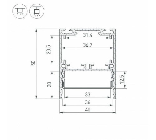 Профиль накладной Arlight SL-LINE 044666
