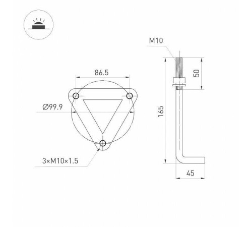 Наземный низкий светильник Arlight LGD-FRESNEL-BOLL 045539
