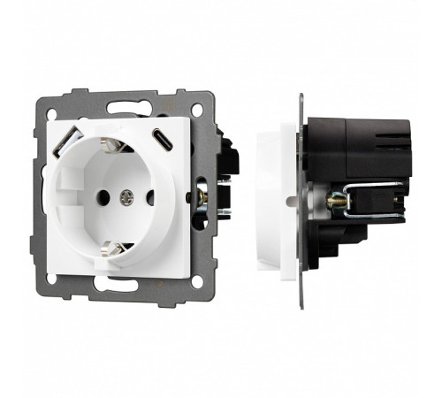 Розетка с заземлением и 2хUSB type A и C, без рамки Arlight SCT 049822