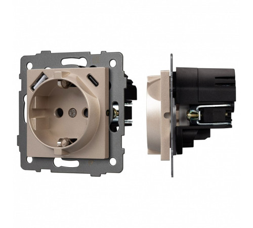 Розетка с заземлением и 2хUSB type A и C, без рамки Arlight SCT 049832