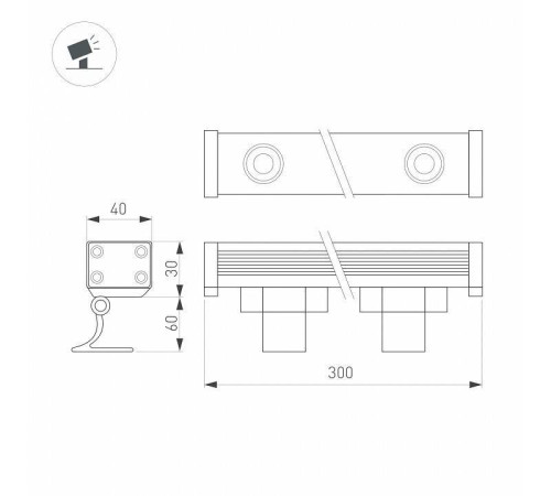 Настенно-потолочный прожектор Arlight AR-LINE-300-6W 051768