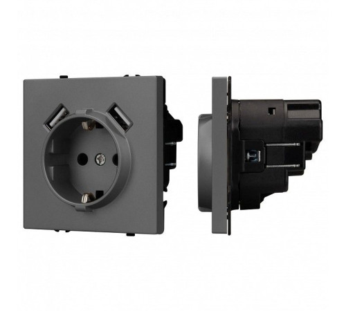 Розетка с заземлением и 2хUSB type A, без рамки Arlight SCT 054291