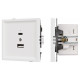 Розетка 2хUSB type A и C без рамки Arlight SCT-TENDO 054539