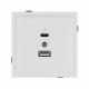 Розетка 2хUSB type A и C без рамки Arlight SCT-TENDO 054539
