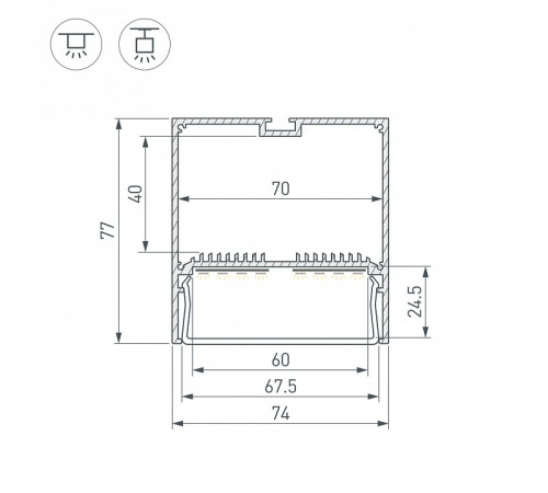 Профиль накладной Arlight LINE 059813