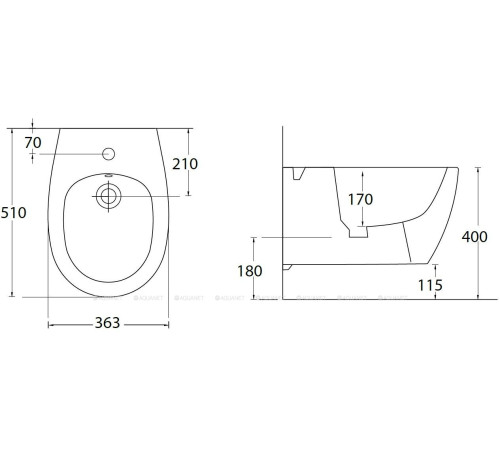 Биде подвесное Allen Brau Fantasy 510x363 мм черный матовый 4.11006.31
