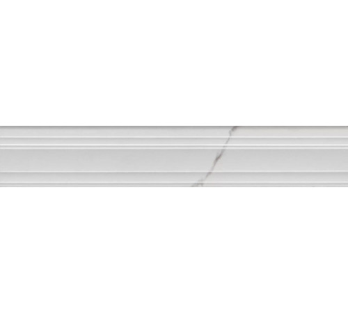 Бордюр Kerama Marazzi Монте Тиберио Багет белый глянцевый обрезной 40x7,3 см BLF024R