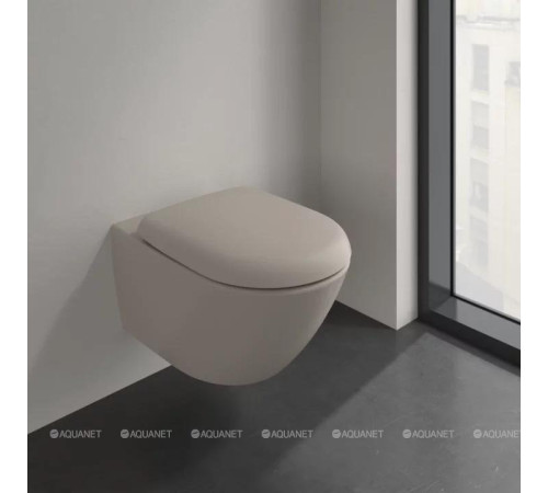 Унитаз подвесной Villeroy & Boch Antao 370x560 мм CeramicPlus цвет Almond 4674T0AM
