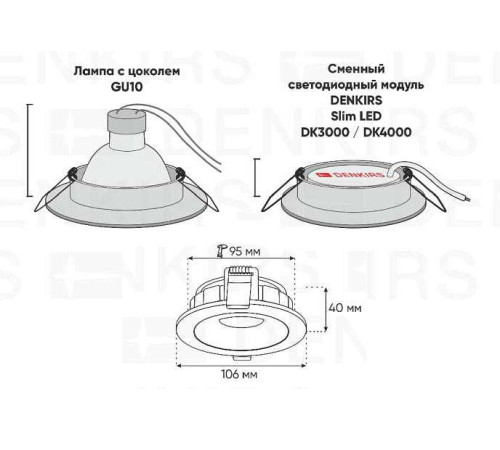 Встраиваемый светильник Denkirs Roto DK2120-WH