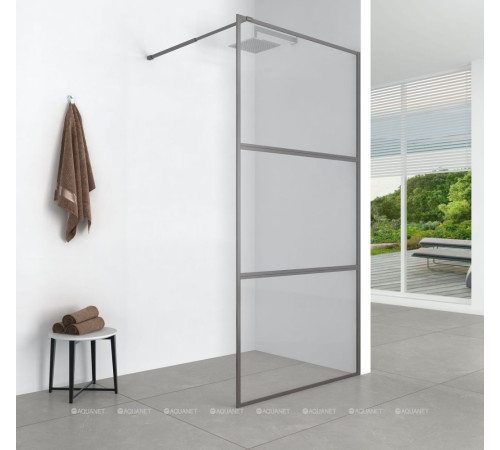 Душевая перегородка Aquanet SW-900GRT 90х200 см стекло 6 мм с суппортом графит SW-900GRT