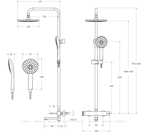 Душевая стойка со смесителем и изливом Cezares RELAX хром RELAX-CVD-01