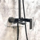 Душевая система Haiba HB24639-7 с изливом и тропическим душем черный HB24639-7