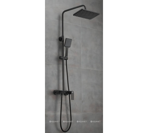 Душевая система Haiba HB24639-7 с изливом и тропическим душем черный HB24639-7