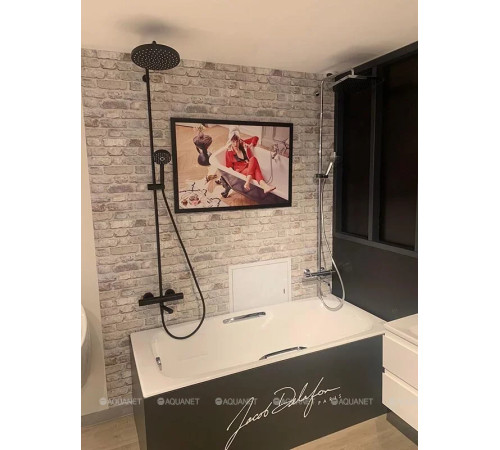 Душевая система с термостатом Jacob Delafon Atom для ванны и душа черный матовый E26237-BL