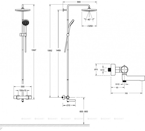 Душевая стойка Jacob Delafon Atom с термостатом хром E26238-CP