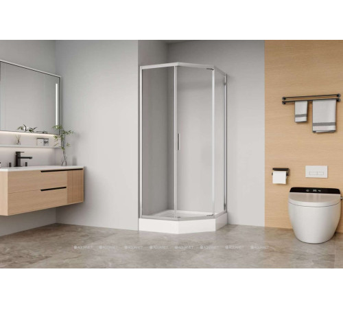 Душевое ограждение Aquanet Bright 900х900 мм пентагональное хром AE90-P-90x90-CT