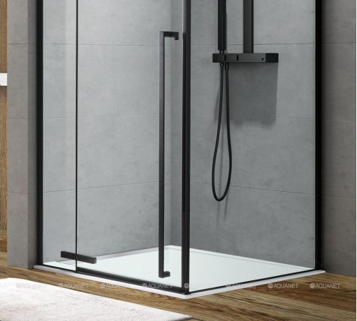 Душевое ограждение Aquanet IDEAL 1200x900 мм прозрачное 8 мм черный матовый AE-AXC92MB-S-B