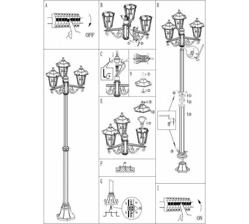 Фонарный столб Eglo ПРОМО Laterna 4 22145