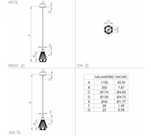 Подвесной светильник Eglo ПРОМО Adwickle 43776