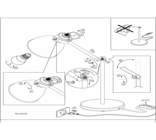 Настольная лампа офисная Eglo ПРОМО Priddy 49469