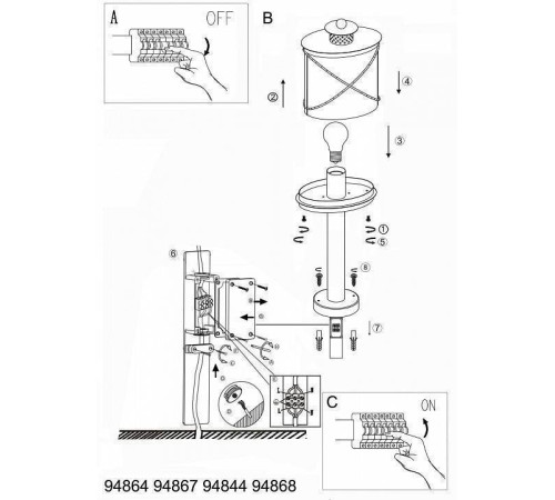 Наземный низкий светильник Eglo Hilburn 1 94867