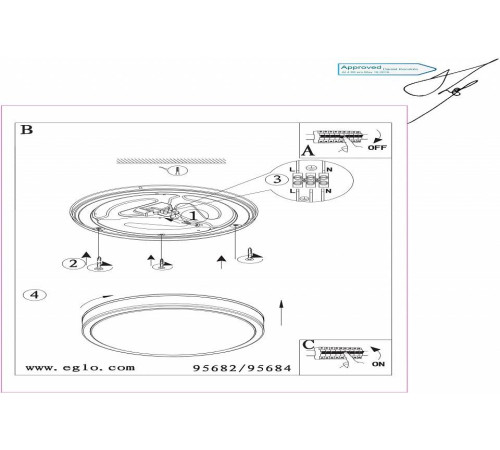 Накладной светильник Eglo ПРОМО Palermo 2 95682