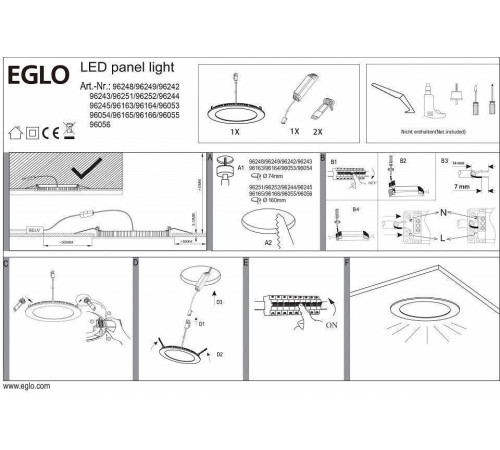 Встраиваемый светильник Eglo ПРОМО Fueva 1 96055