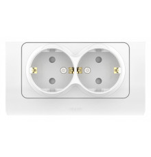 Розетка двойная с заземлением и со шторкой Elbi Eleсtriс Jazz 508-010200-917