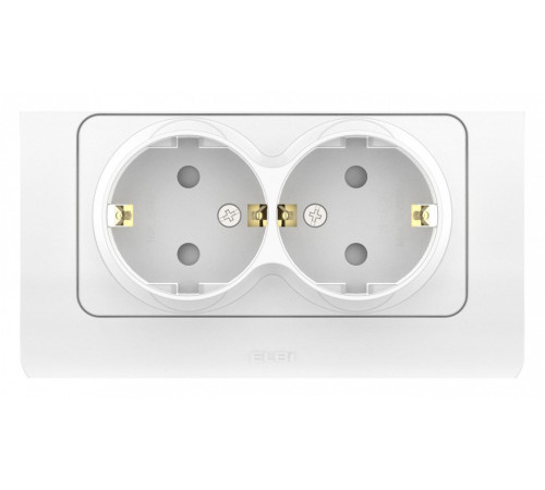 Розетка двойная с заземлением и со шторкой Elbi Eleсtriс Jazz 508-010200-917