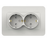 Розетка двойная с заземлением и со шторкой Elbi Eleсtriс Jazz 508-016200-917