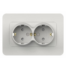 Розетка двойная с заземлением и со шторкой Elbi Eleсtriс Jazz 508-016200-917