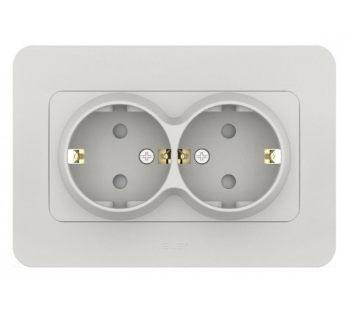 Розетка двойная с заземлением и со шторкой Elbi Eleсtriс Jazz 508-016200-917
