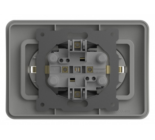 Розетка двойная с заземлением и со шторкой Elbi Eleсtriс Jazz 508-016200-917