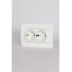 Розетка двойная с заземлением и со шторкой Elbi Eleсtriс Jazz 508-016200-917