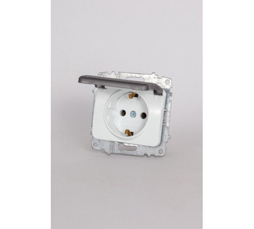 Розетка с заземлением с крышкой, без рамки Elbi Eleсtriс Jazz 607-010200-218