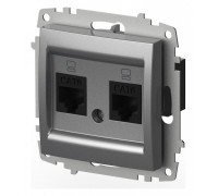 Розетка двойная Ethernet RJ-45 без рамки Elbi Eleсtriс Zena Vega 609-011000-248