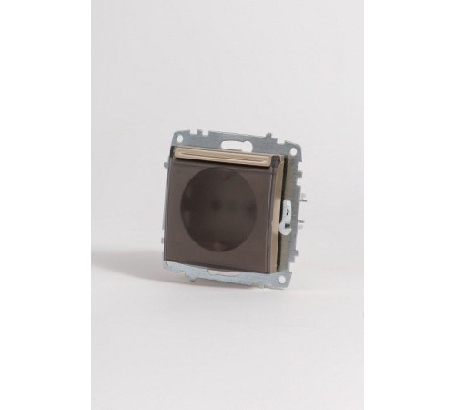 Розетка с заземлением с крышкой, без рамки Elbi Eleсtriс Zena Vega 609-011400-218